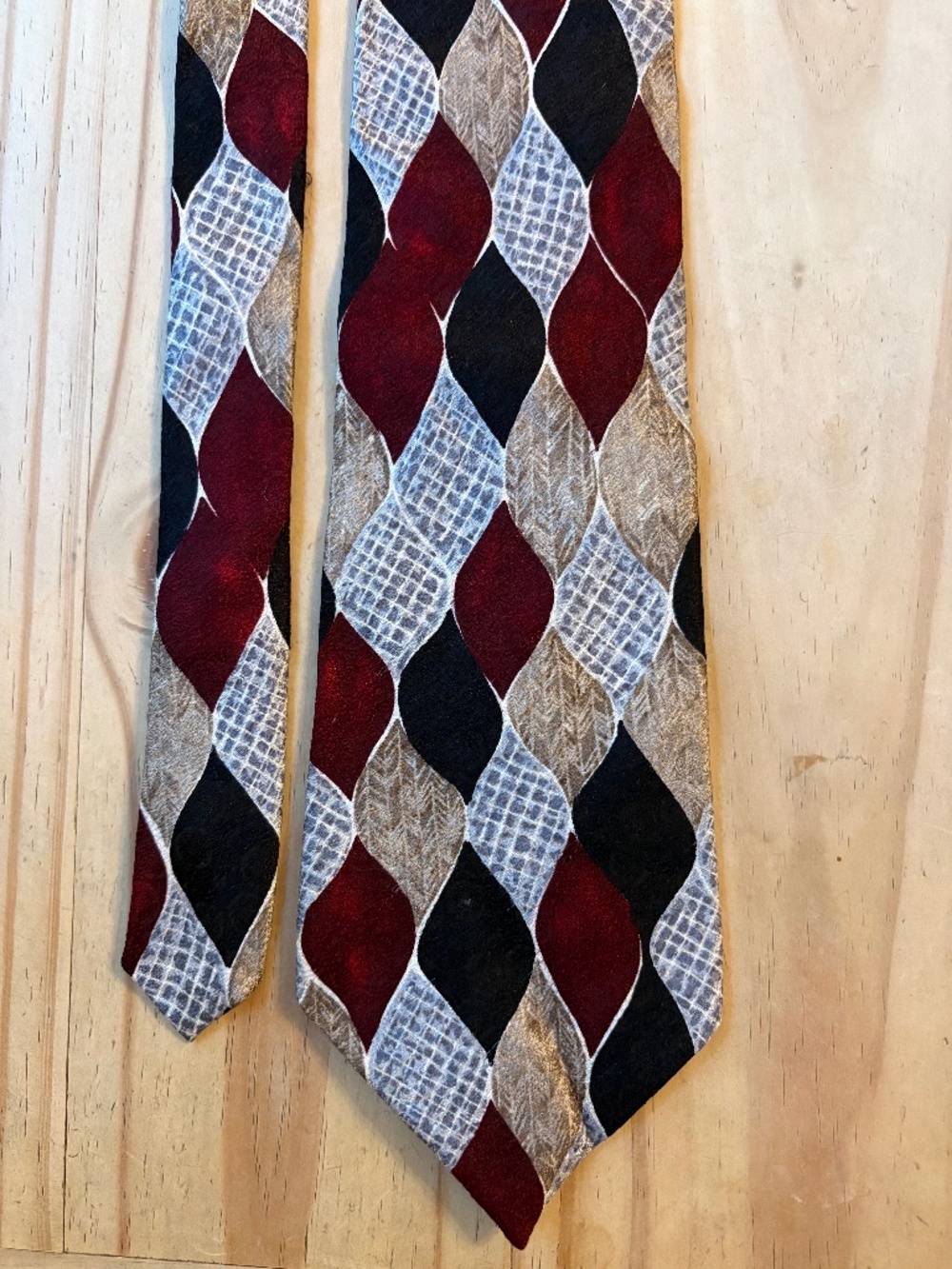 Vintage Pierre Cardin Geometric Silk Necktie